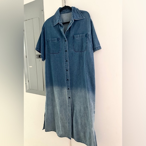 Blue Denim Button-Up Dress - Picture 3 of 3